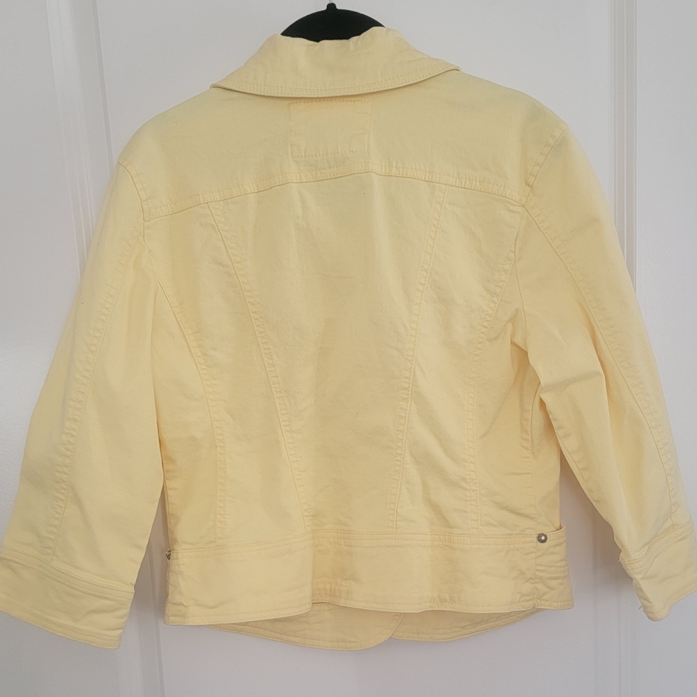 Live a Little, small, yellow, denim jacket